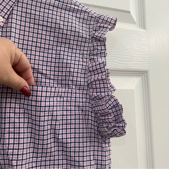 LAUREN by Ralph Lauren Pink Navy White Plaid Womens Button-Down Shirt Top Blouse - Picture 4 of 7